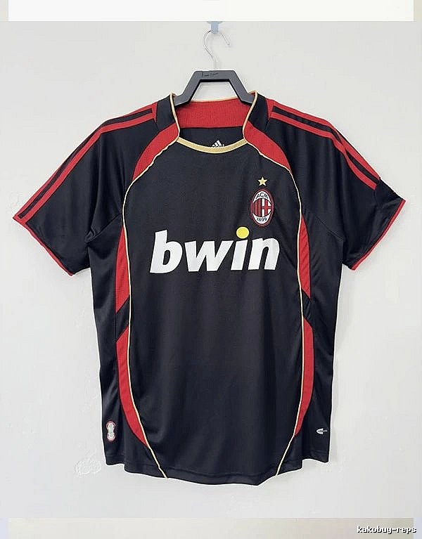 AC Milan Relaxed Retro soccer jersey Red Black Striped with Designer-Inspired Detail