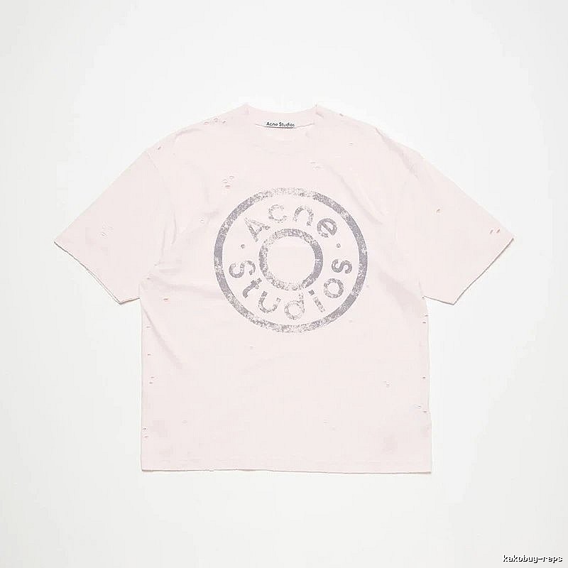 Acne Studios 2090-80 Pink Multicolor Pink Style Ac908041 Stockholm Logo T-Shirt Commuter Look