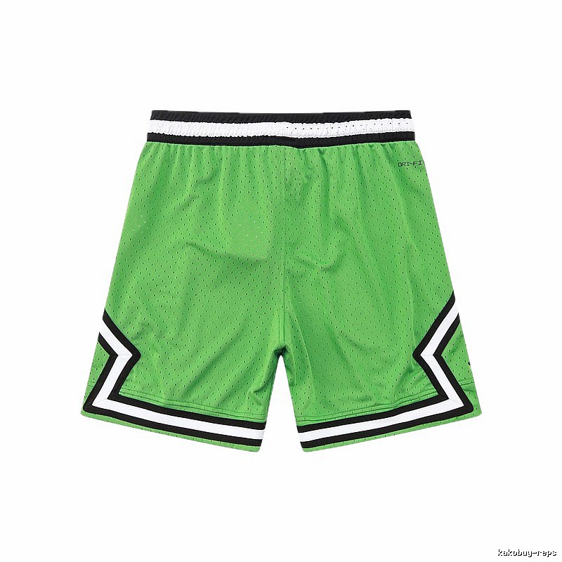 AJ basketball-style green shorts