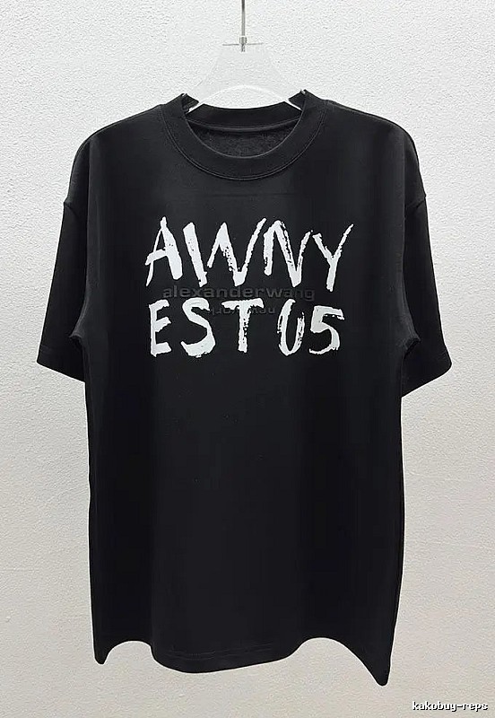 Alexander Wang Alphabet Street Style Black T-Shirt