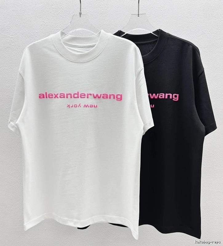 Alexander Wang Flocked Minimalist Style White Short-sleeve T-shirt