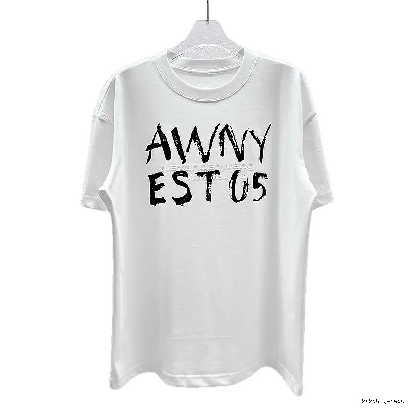 Alexander Wang Graffiti Letter Street Style White T-Shirt