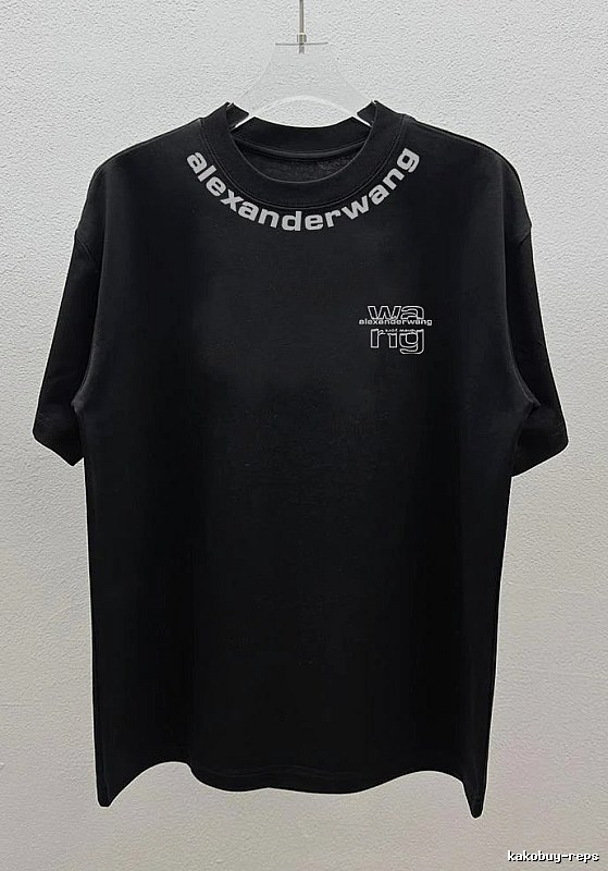 Alexander Wang Letter Print Street Style Black T-Shirt