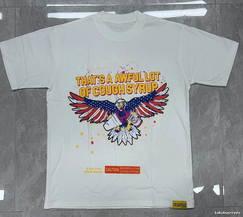 ALOCS Flying Eagle Print American Vintage White T-shirt