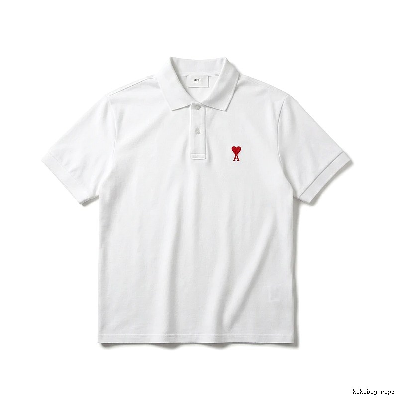 AMI Love Simple White Polo Shirt