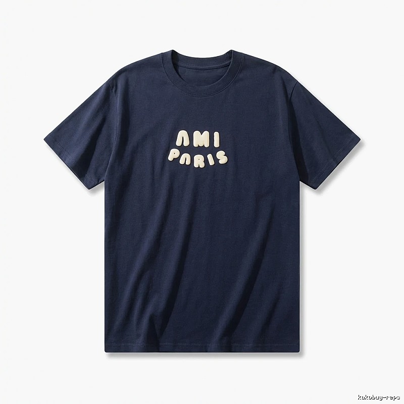 AMI minimalist style dark blue T-shirt