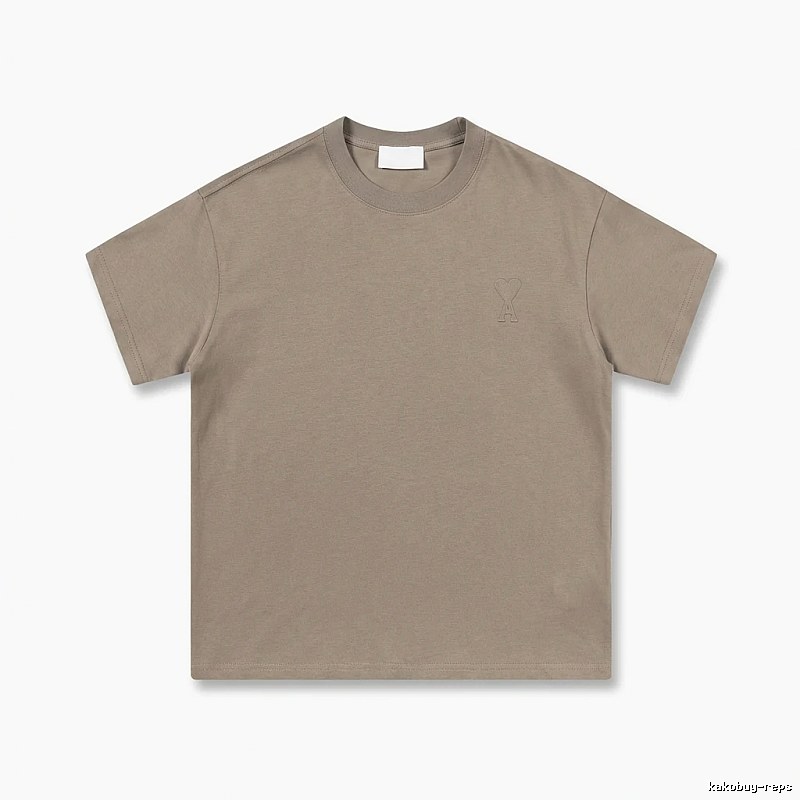 AMI minimalist style khaki T-shirt