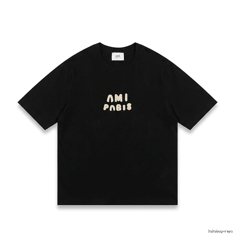 AMI Paris Alphabet Style Black T-shirt