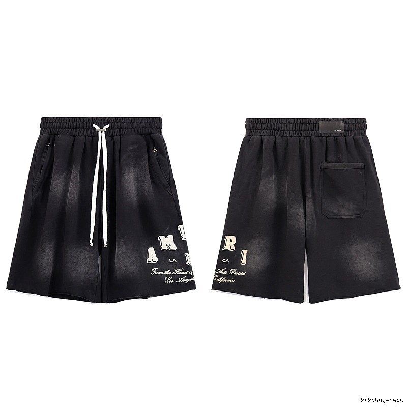 AMIRI Letter Print Street Style Black Shorts