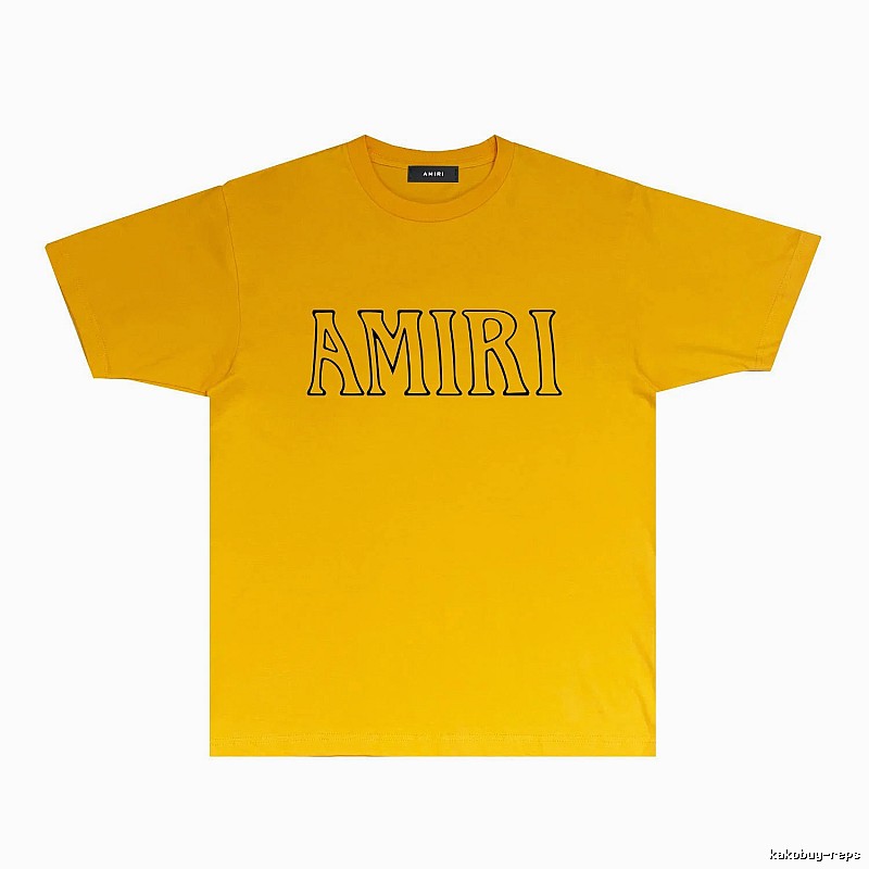 AMIRI minimalist style yellow T-shirt