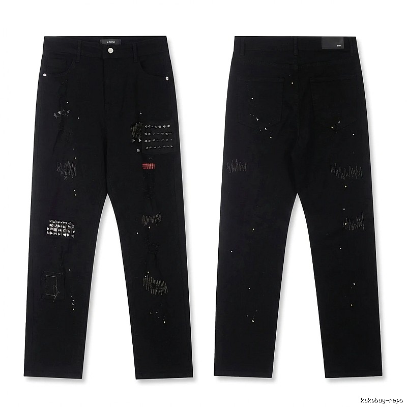 AMIRI Rivet Punk Style Black Pants