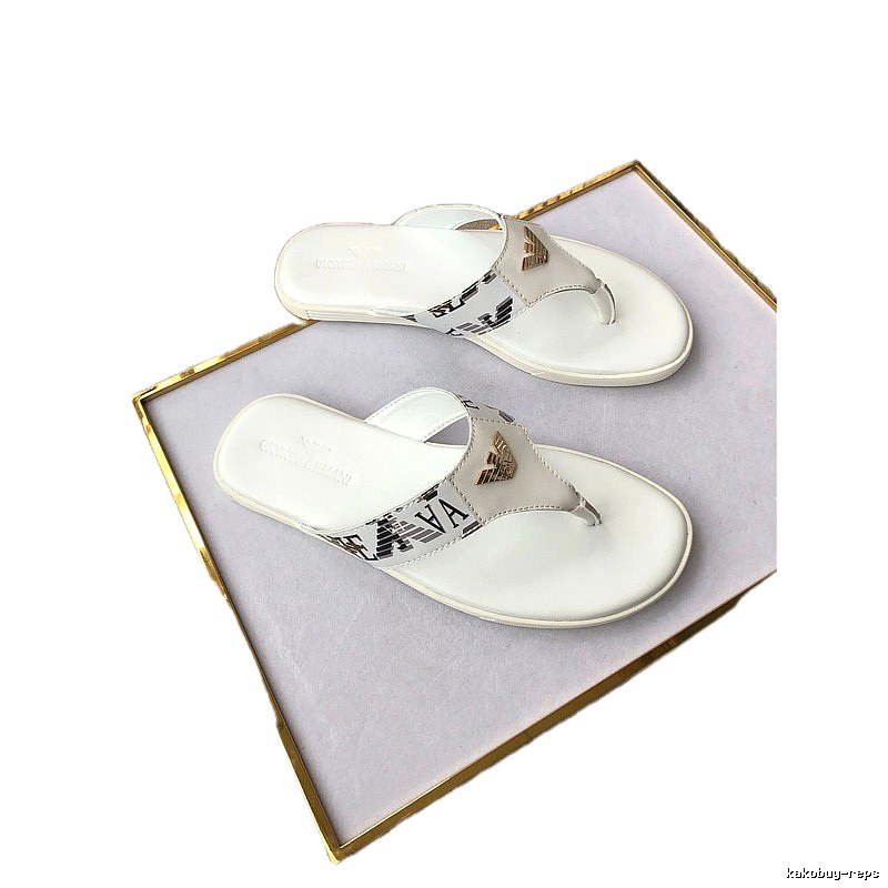 Armani Eagle Logo Casual Style White Flip-flops