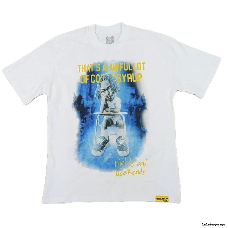 AwfulLot Portrait Print Hip-hop Style White T-shirt