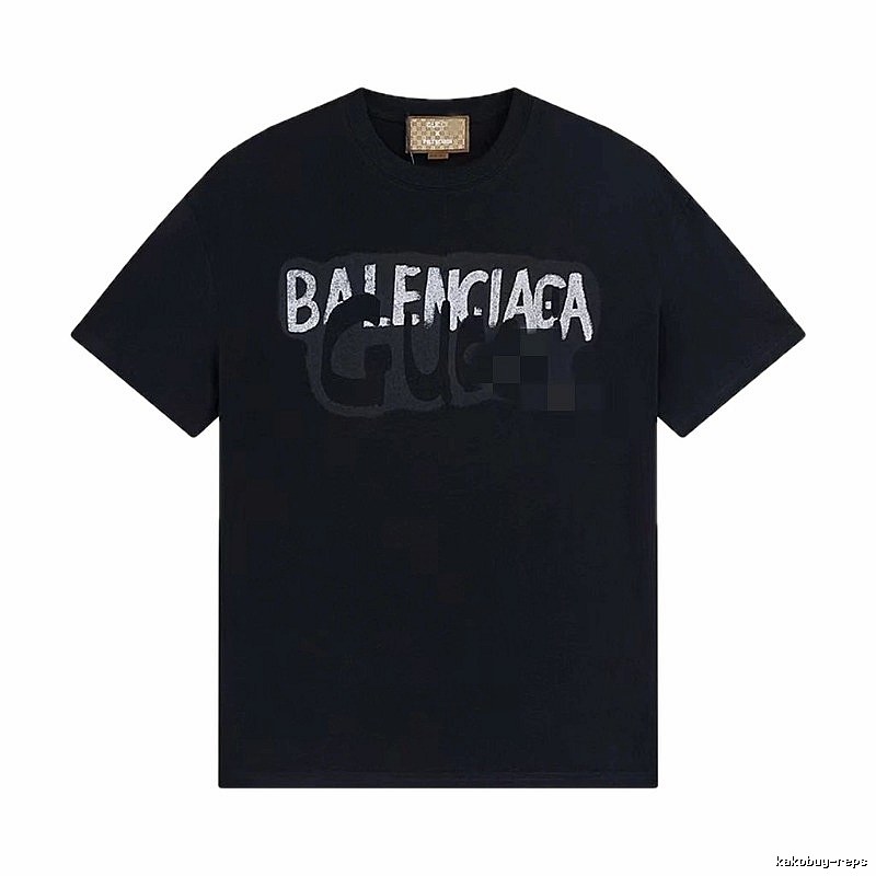 Balenciaga Co-branded Graffiti-style Black T-Shirt