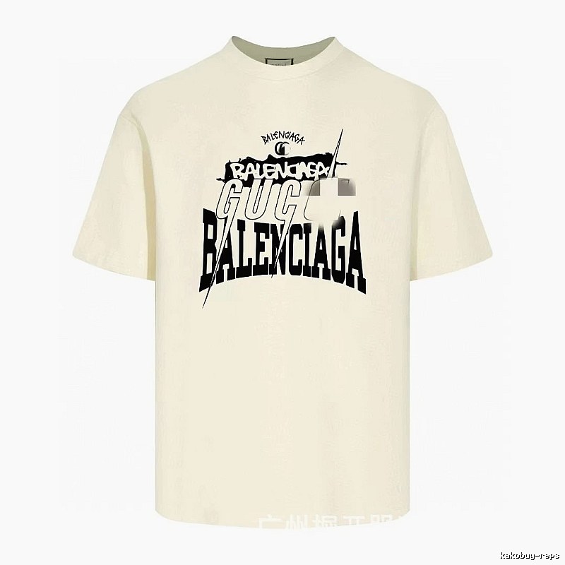 Balenciaga Co-branded Printed Street-style Off-white T-shirt