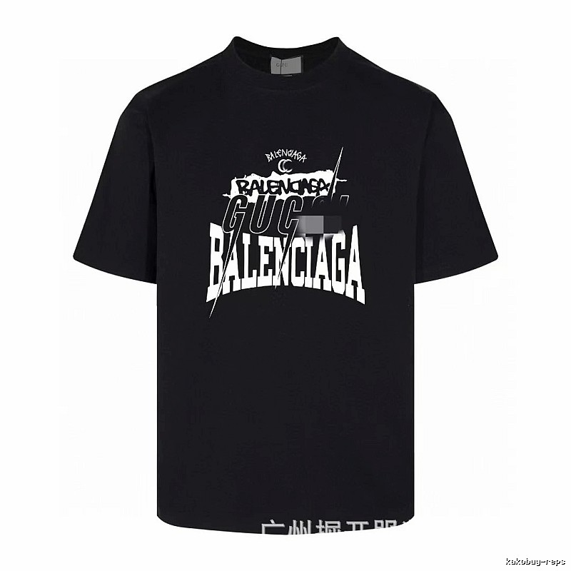 Balenciaga Co-branded Street Style Black Short-sleeve T-shirt