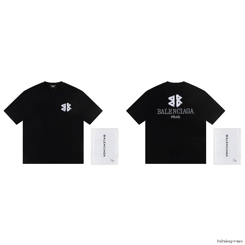 Balenciaga Double B Street Style Black Short-sleeve T-shirt