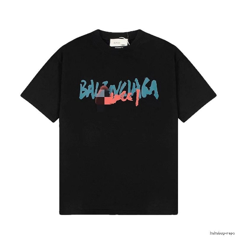 Balenciaga Graffiti Street Style Black T-Shirt