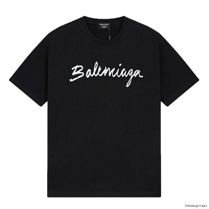 Balenciaga Handwritten Trendy Style Black T-shirt