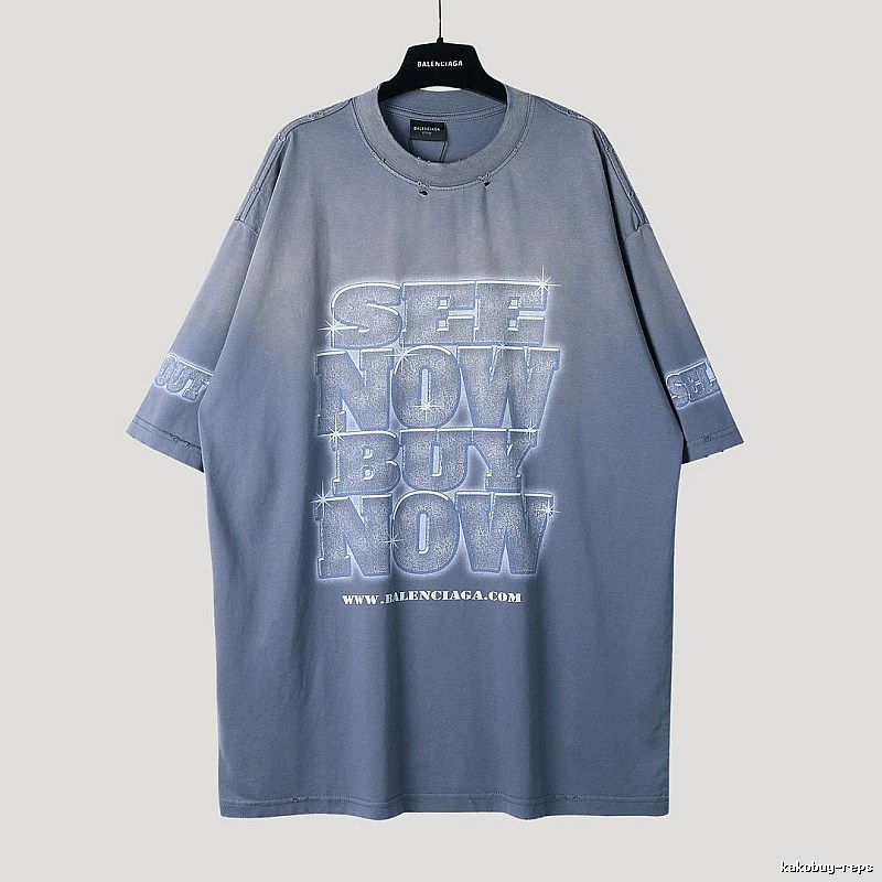 Balenciaga letter grey short-sleeve