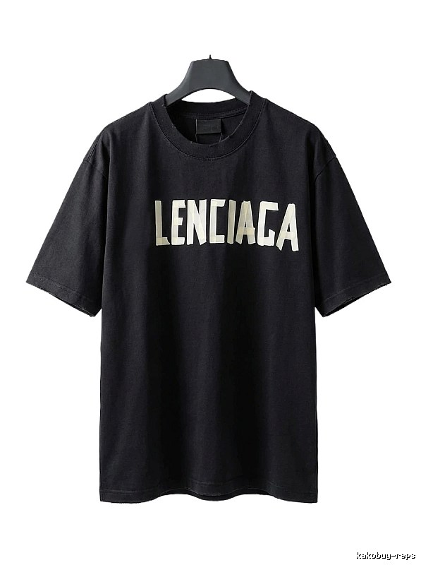 Balenciaga letter-style black T-shirt