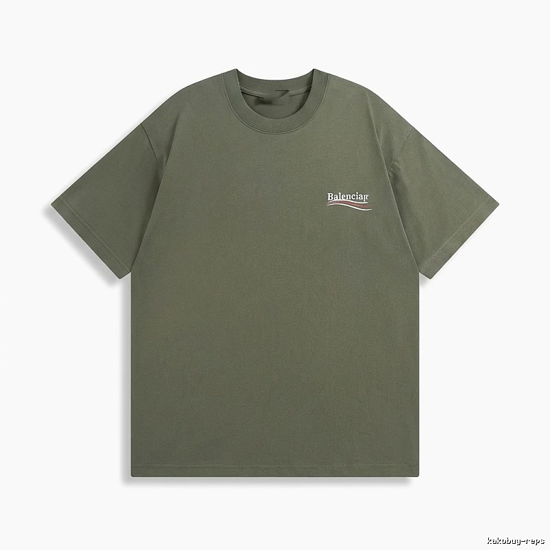 Balenciaga minimalist style olive green T-shirt