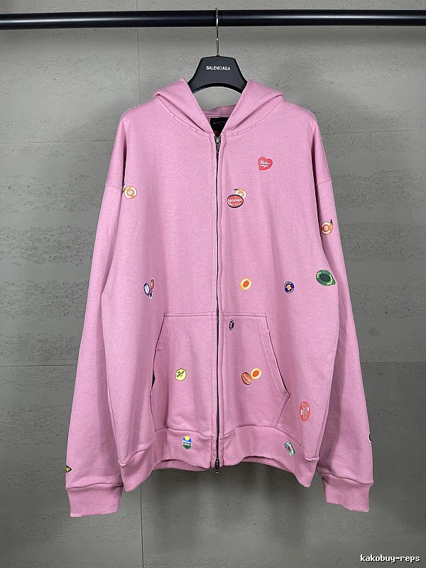 Balenciaga printed pink hoodie