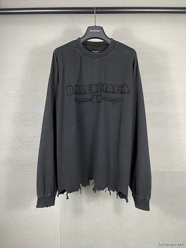 Balenciaga retro ripped black T-shirt