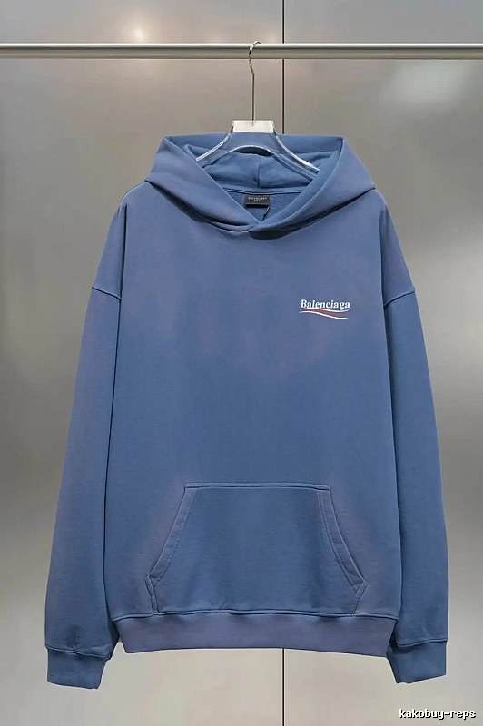 Balenciaga simple style blue hoodie