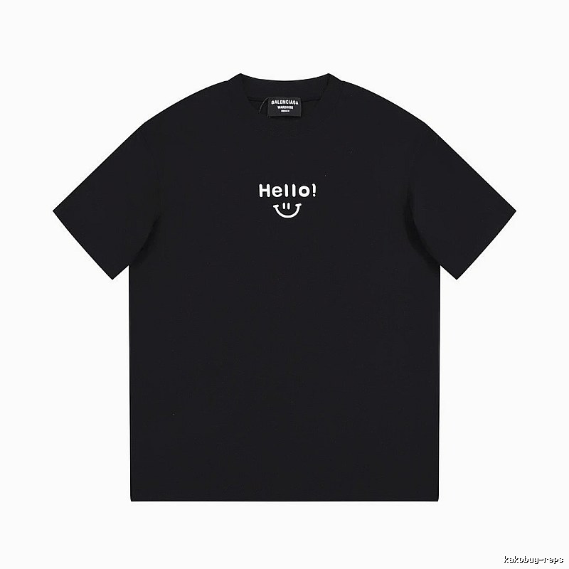 Balenciaga Smiley Print Street Style Black T-Shirt