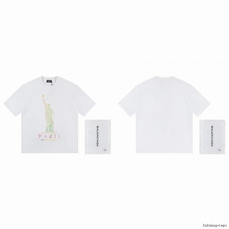 Balenciaga Trendy White T-shirt with Statue of Liberty Print