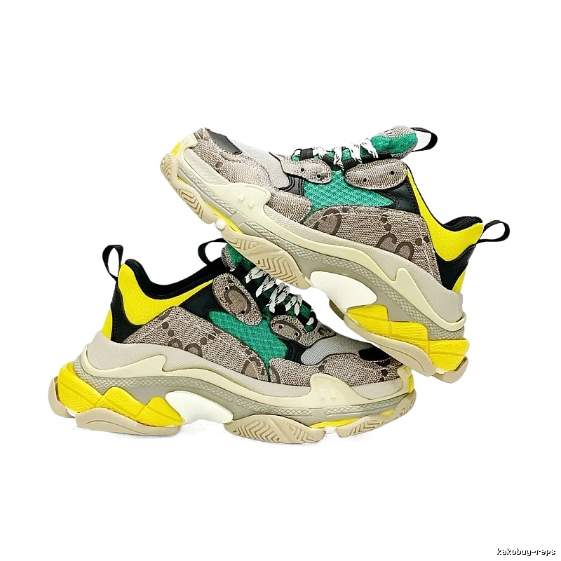Balenciaga Triple S color-blocking style.