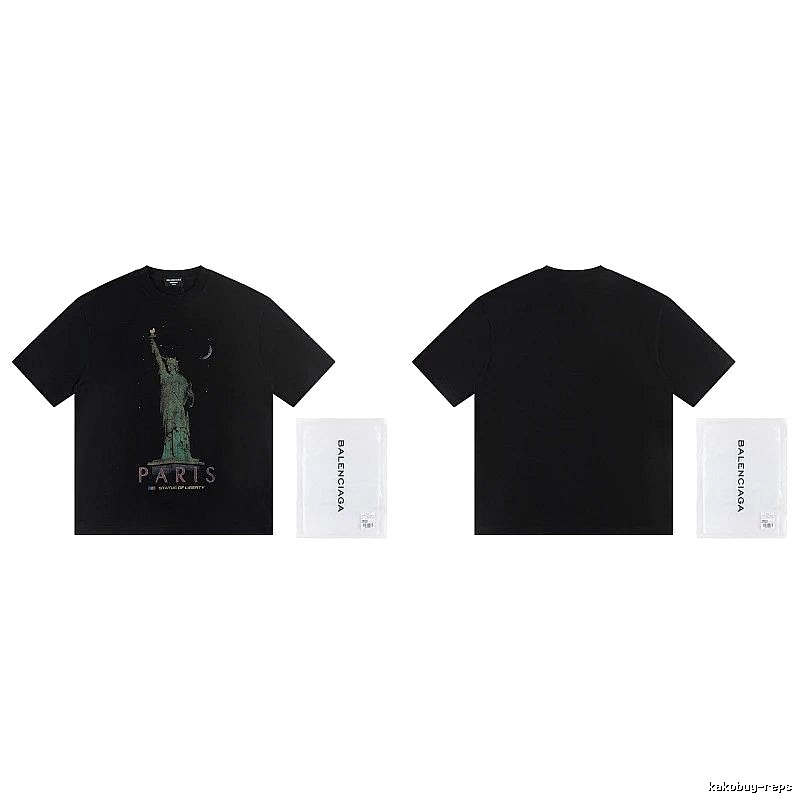 Balenciaga Vintage Style Statue of Liberty Black T-Shirt