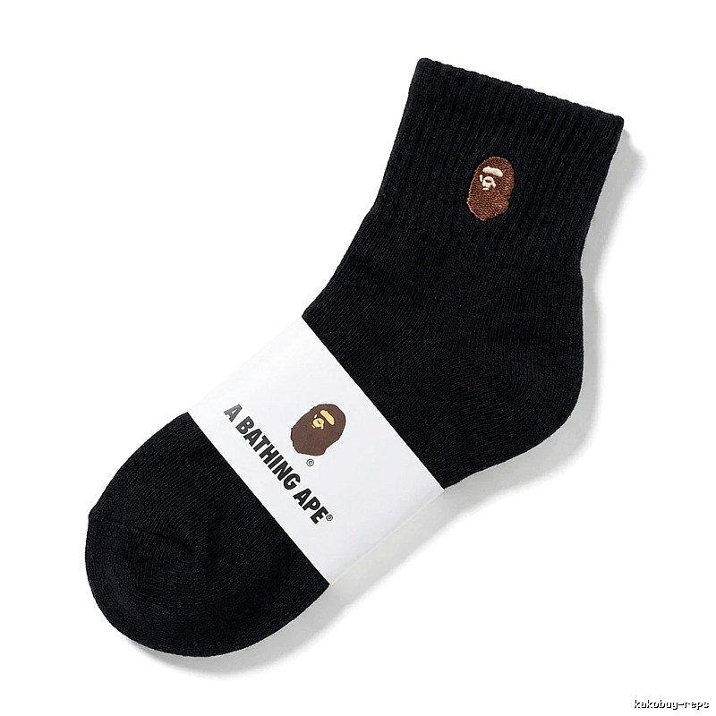 Bape Ape Head Minimalist Style Black Socks