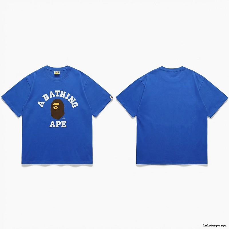 Bape Ape Head Simple Style Blue T-shirt