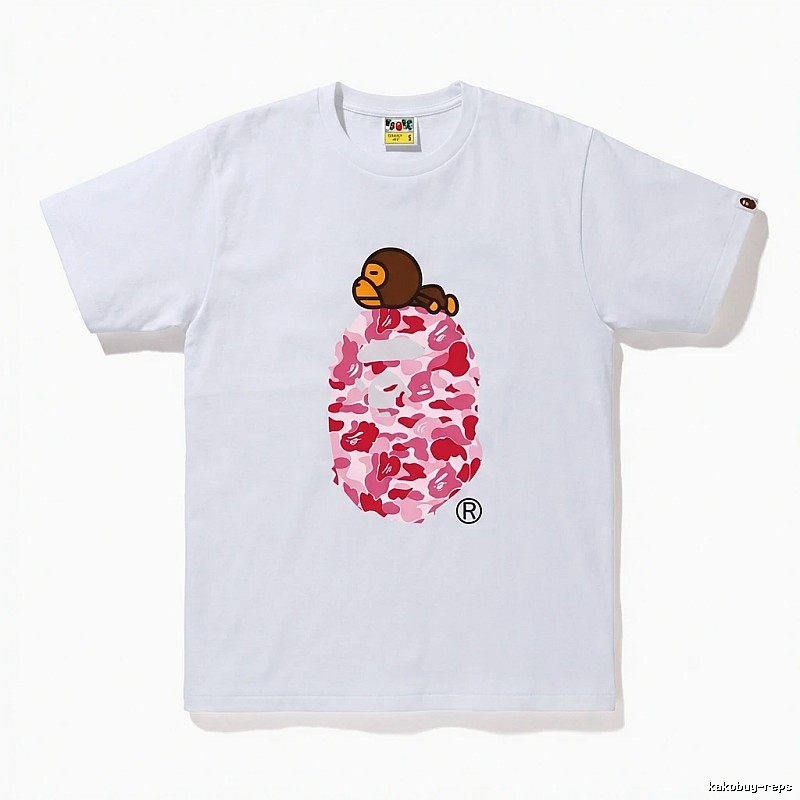 Bape camouflage cartoon-style white T-shirt