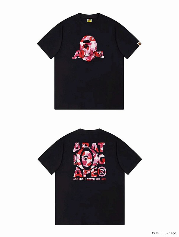 Bape camouflage-style black T-shirt
