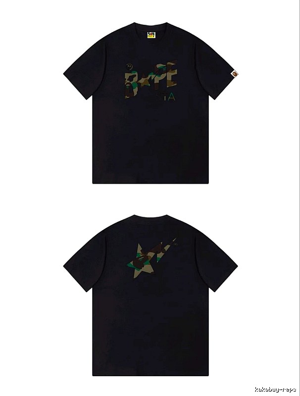 Bape camouflage style black T-shirt