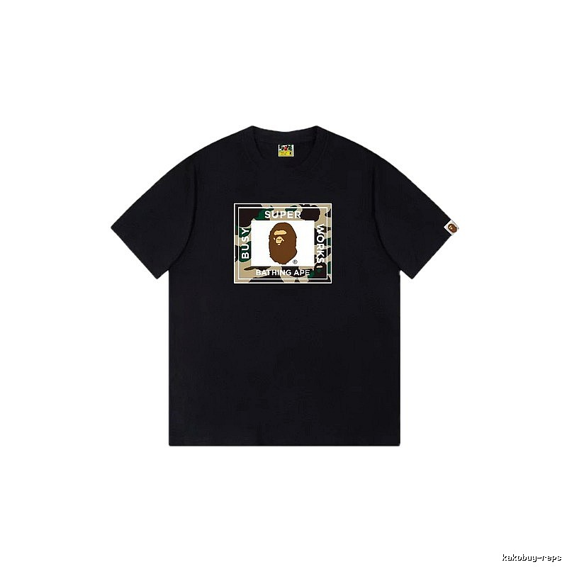Bape camouflage style black T-shirt