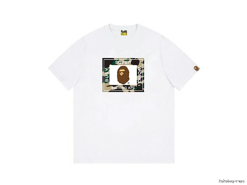 Bape camouflage-style white T-shirt