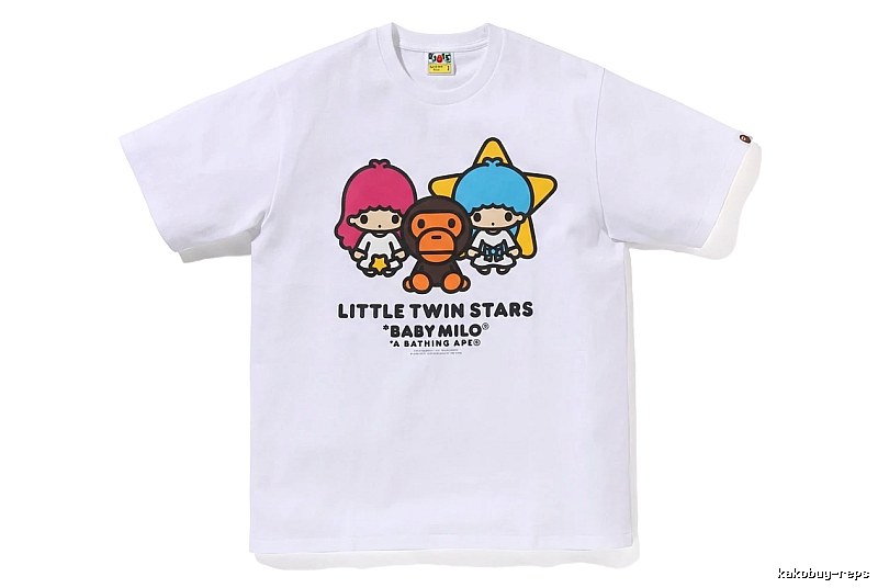 Bape cartoon and childlike white T-shirt