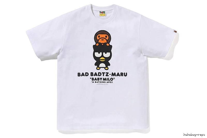 Bape cartoon - printed white T - shirt