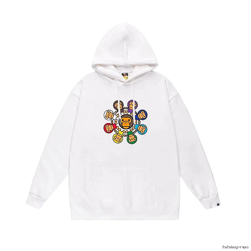 Bape cartoon trendy brand white sweatshirt