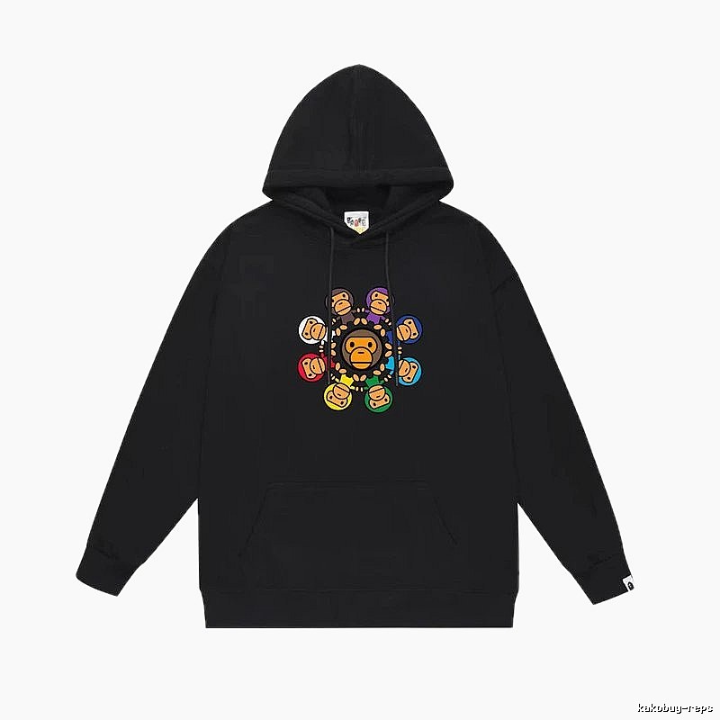 Bape Colorful Ape Style Black Hoodie