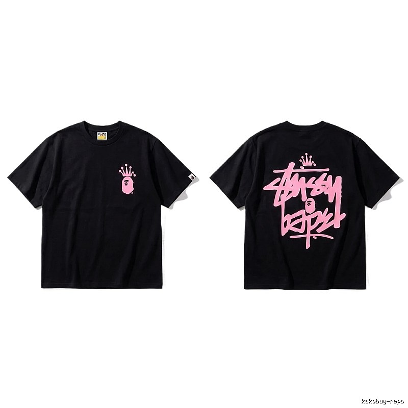 Bape Crown Graffiti Style Black T-shirt
