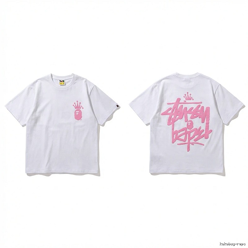 Bape Crown Graffiti Style White T-shirt
