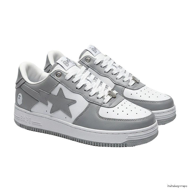 Bape Gray Silver Trendy Sneakers