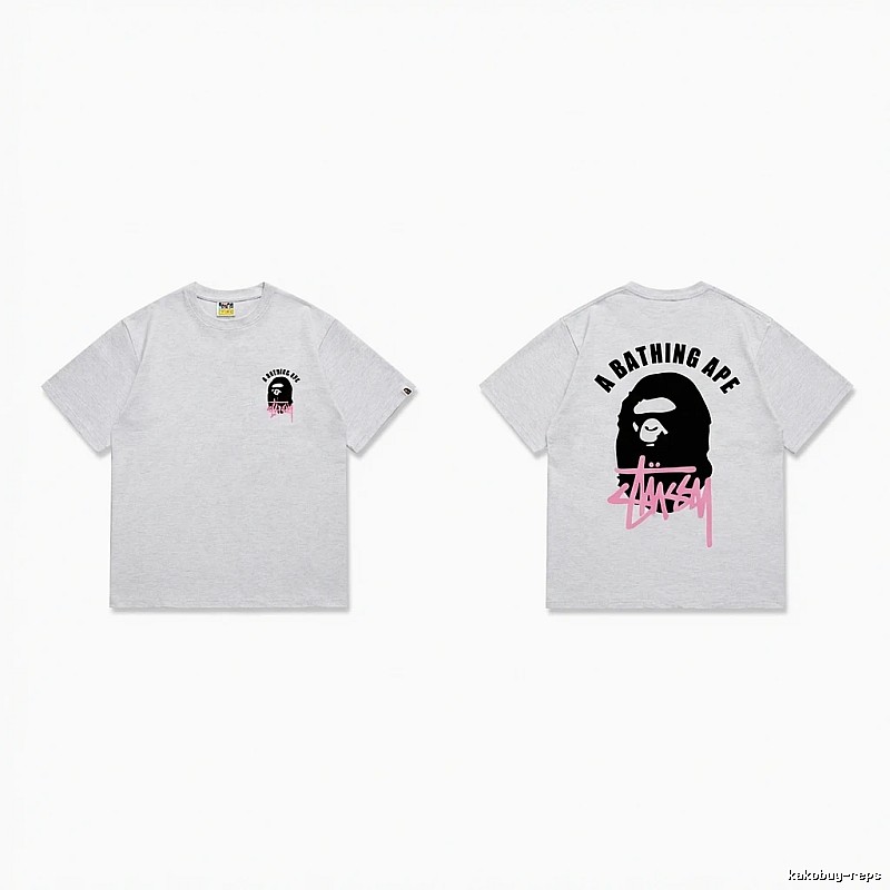 Bape Pink Trendy and Cool Short-sleeve Shirt