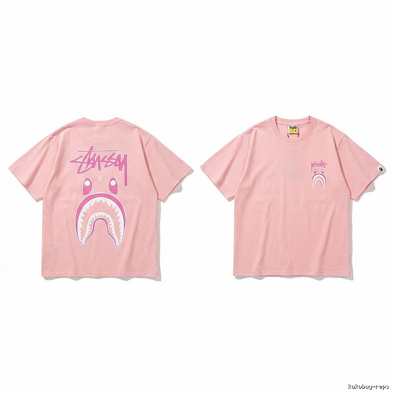 Bape Shark Co-branded Pink T-shirt