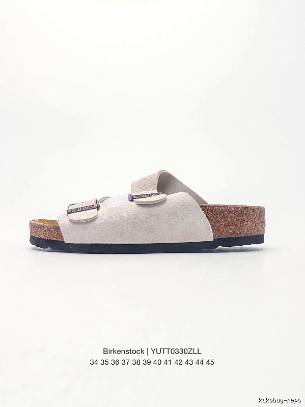 Birkenstock Double Buckle Casual Off-White Slide Sandals